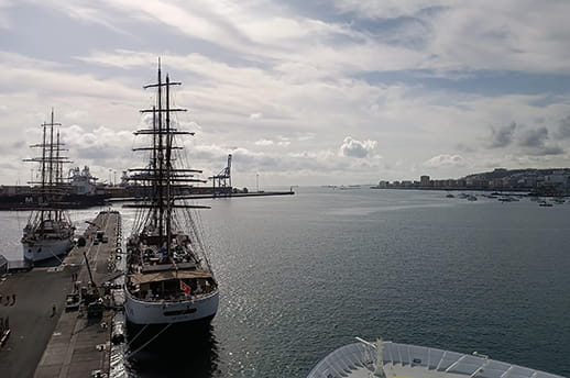 Spirit of Adventure docked in Cadiz, Spain